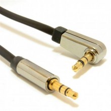 Аудіо-кабель Cablexpert (CCAP-444L-1M), 3.5мм-3.5мм, кутовий, 1 м, чорний