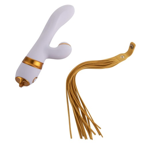 Вібратор-кролик з флогером LOCKINK SEVANDA Whip Vibrating Massage Wand - White & Golden