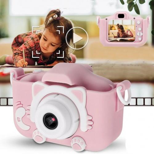 Дитячий цифровий фотоапарат Smart Kids Kitty 20 Мп 16 Гб Рожевий