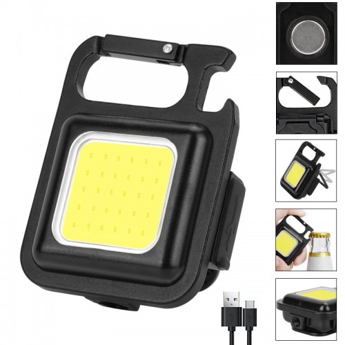 Ліхтар X-BALOG LED COB 500lm 6W 500 mAh кемпінговий на карабіні з магнітом та відкривачем Type-C (COB-500)
