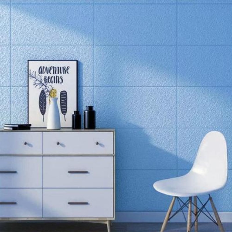 Самоклеюча 3D панель Sticker Wall SW-00001465 Блакитні блоки 700х600х5мм