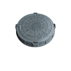 Люк каналізаційний полімерпіщаний середній В125 12,5 т чорний з замком Воюс