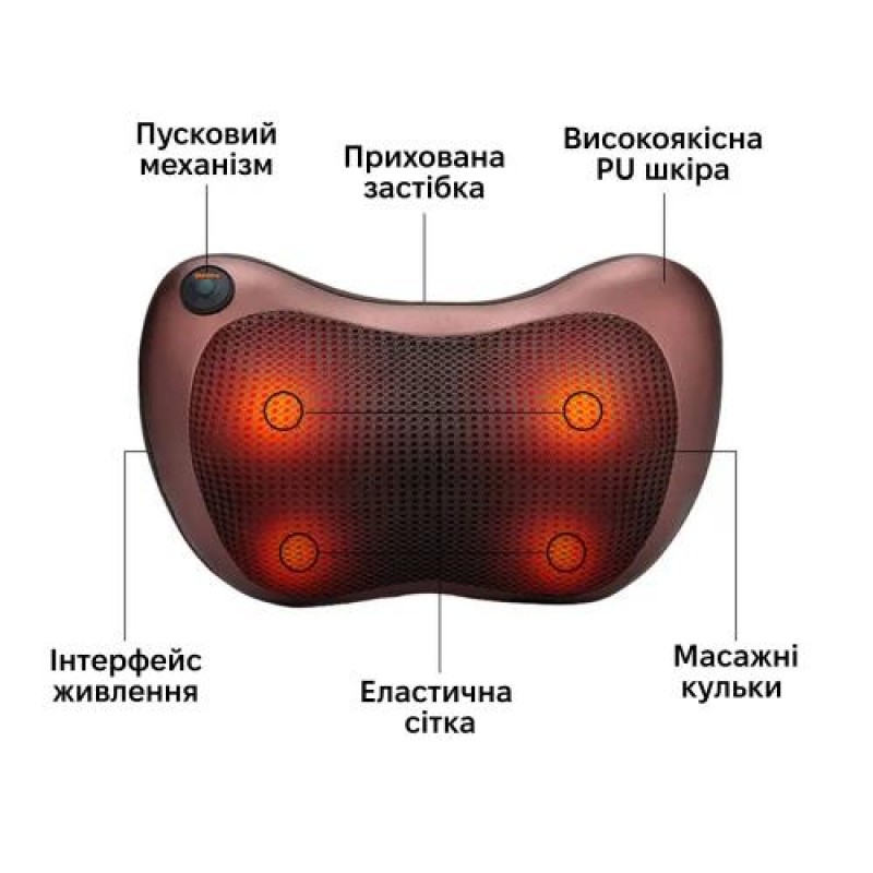 Масажна подушка Inspire SL-898 10x30x20 см Brown