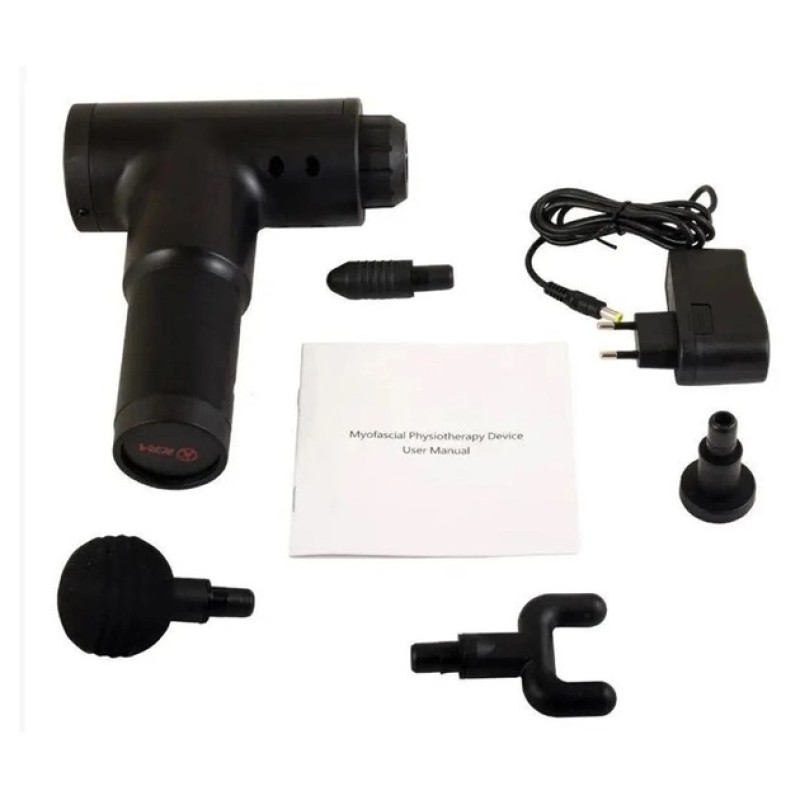 Масажер Для Тіла М'язовий Fascial Gun 320 Масажний Ударний Пістолет Чорний