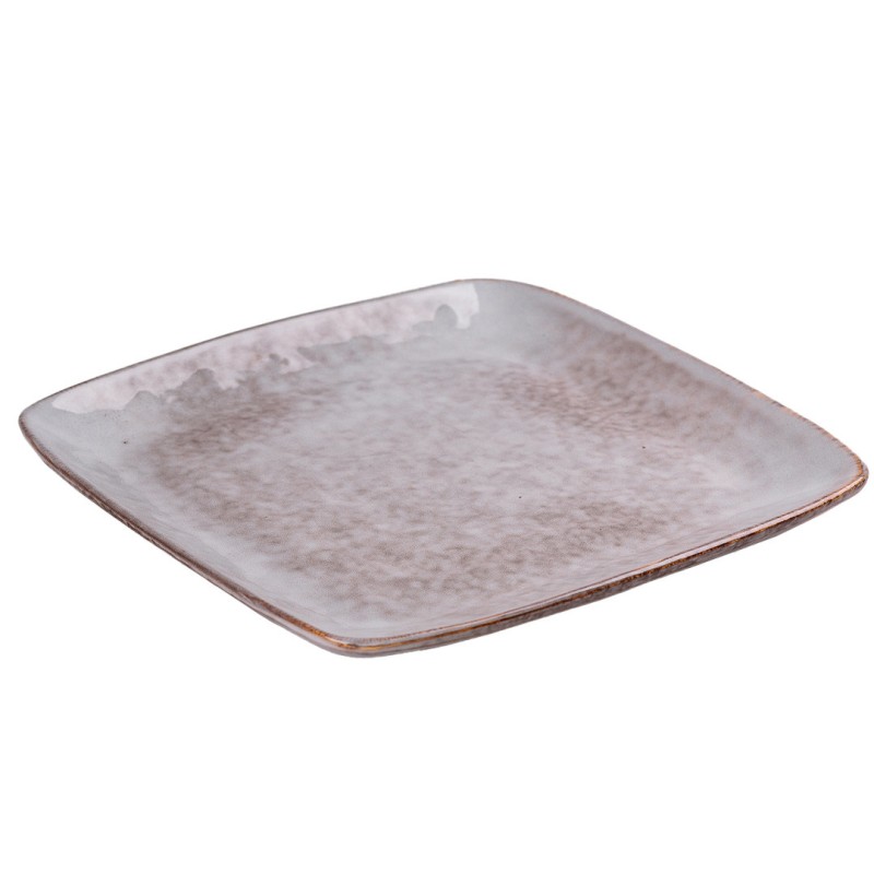 Тарілка TS Kitchen плоска квадратна з порцеляни 26,5см бежевий (HP631)