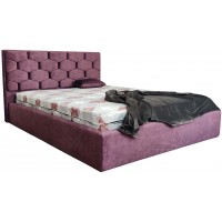 Ліжко двоспальне BNB Octavius Comfort 140 х 190 см Simple З підйомним механізмом та нішою для білизни Фіолетовий