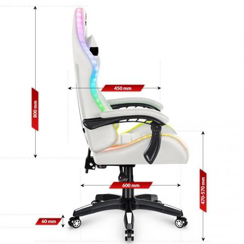 Комп'ютерне крісло Hell's HC-1003 LED RGB White