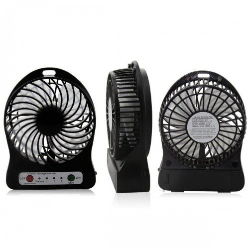 Вентилятор настільний Mini Fan XSFS-01 з акумулятором 18650 Black (007196)