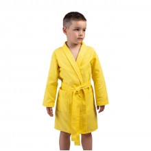 Дитячий вафельний халат Luxyart розмір 4-7 років 30-32 100% бавовна Жовтий (LM-202)