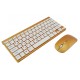 Комплект бездротової клавіатура та миша оптична UKC Wireless 0902 Золотиста