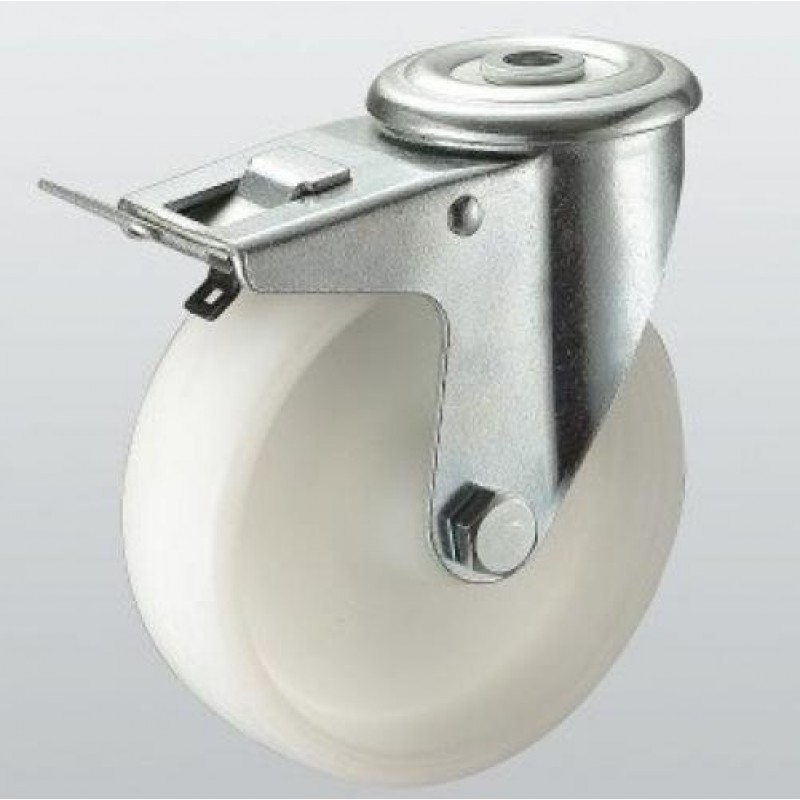 Колесо поворотне STANDART з отвором та гальмом DC Di Candia 125 мм (2106-ST-125-P)