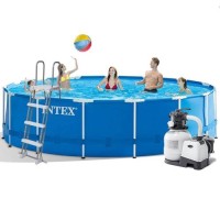 Каркасний басейн Intex 28242-6, 457 x 122 см (7 900 л/год, драбина, тент, підстилка)