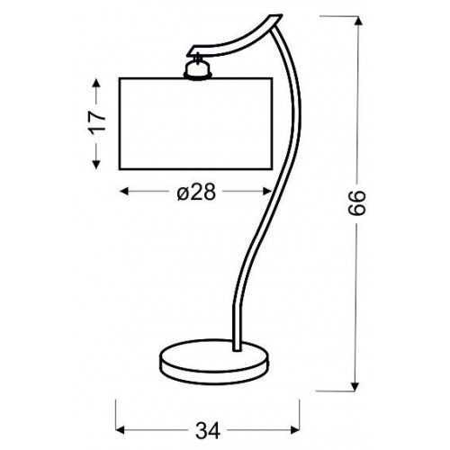 Настільна лампа Candellux Draga 34x66 см Хром (41-04239)