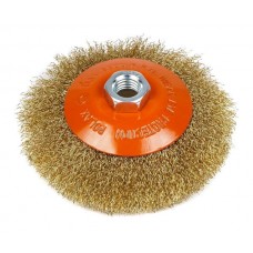 Щітка Polax конусна по металу для УШМ (болгарки) гофрований рифлений дріт М14 115 мм (54-168)