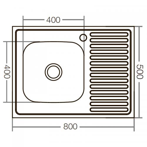 Кухонна мийка накладна Zerix Z8050L-06-160E satin (ZX1612) в інтернет супермаркеті PbayMarket!