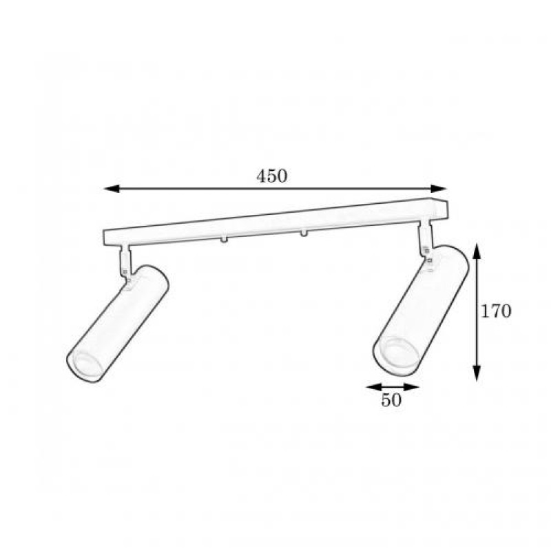 Світильник стельовий MSK Electric Telescope спот із поворотними плафонами NL 1750-2 AL