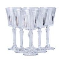 Набір келихів для вина на високій ніжці з товстого скла TS Kitchen 6 штук 150 мл прозорий (HP4164)
