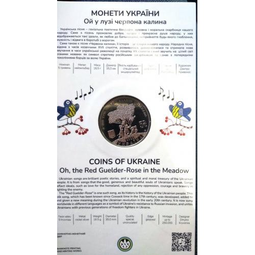 Монета в сувенірній упаковці Mine Ой у лузі червона калина 5 гривень 2022 р 35 мм Сріблястий (hub_kr0ne8) в інтернет супермаркеті PbayMarket!