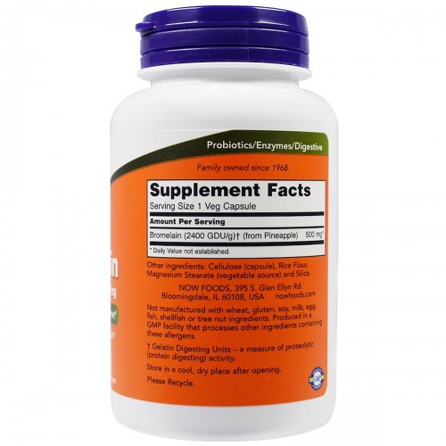 Бромелайн 500 мг Now Foods Bromelain 120 капсул (NF2947)