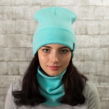 Комплект шапка з хомутом Luxyart унісекс розмір підлітковий блакитний (OL-017)