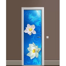 Наклейка на двері Zatarga «Лотос на плаву» 650х2000 мм вінілова 3Д наклейка декор самоклеюча