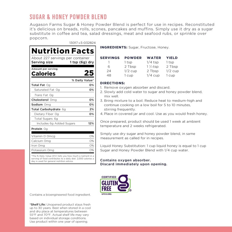 Сублімований мед із великим терміном придатності 30 років Augason Farms, 227 порцій