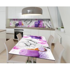 Наклейка 3Д вінілова на стіл Zatarga «Лавандові свічки» 650х1200 мм для будинків, квартир, столів, кав'ярень.