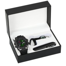 Годинник чоловічий водостійкий наручний з компасом BESTA Box Tattoo ЗСУ Set Чорний (2446121996)