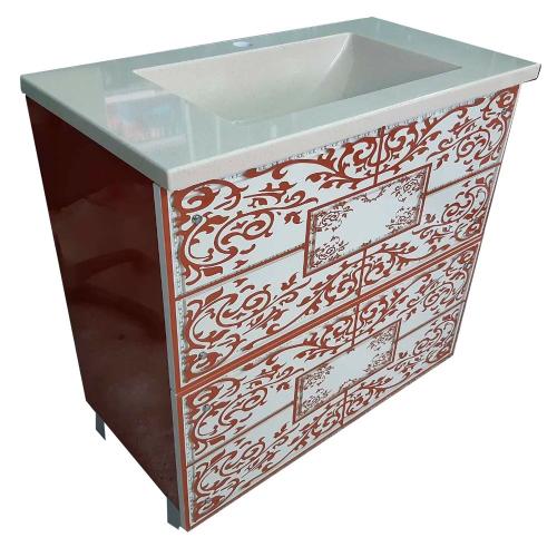 Тумба з підсвіткою у ванну кімнату The MIX ILusion_2020 із раковиною штучний камінь 90 см Тумба з підсвіткою у ванну кімнату The MIX ILusion_2020 із раковиною штучний камінь 90 см