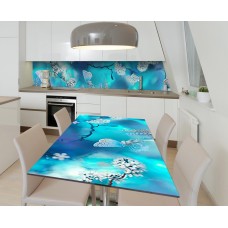 Наклейка 3Д вінілова на стіл Zatarga «Бірюзові мрії» 600х1200 мм для будинків, квартир, столів, кав'ярень