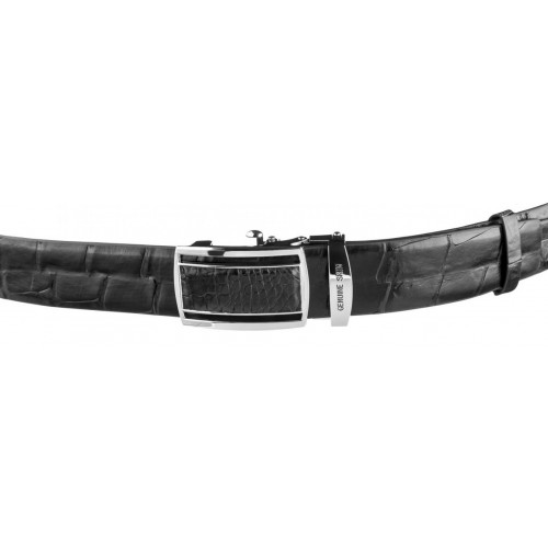 Ремінь-автомат CROCODILE LEATHER із натуральної шкіри крокодила Чорний (18239) Ремінь-автомат CROCODILE LEATHER із натуральної шкіри крокодила Чорний (18239)