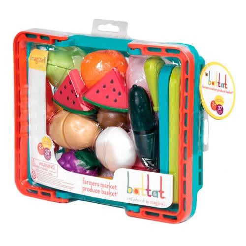 Ігровий набір Овочі фрукти на липучках в кошику Battat ТKD34646 Ігровий набір Овочі фрукти на липучках в кошику Battat ТKD34646