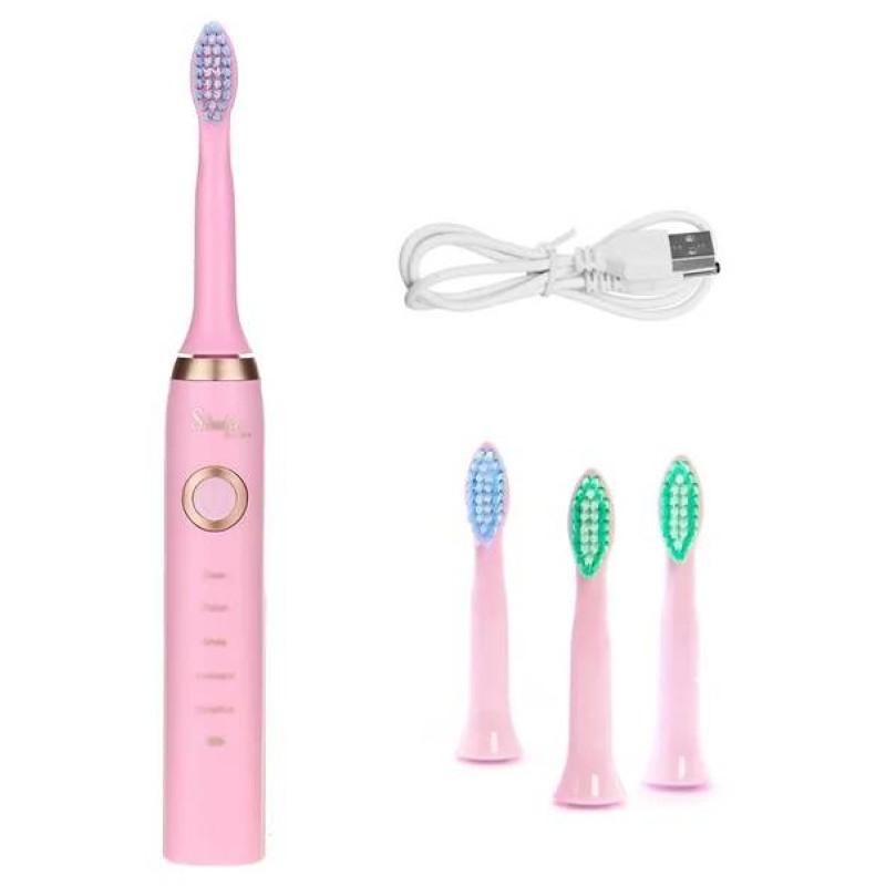 Електрична зубна щітка з змінними насадками Shuke SK601-S Рожевий