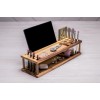 Дерев'яний  холдер для зберігання косметики із дзеркалом ecoWalnut 440x140x110 мм