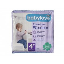 Дитячі одноразові підгузники Babylove Premium 4+ maxi plus 9-15 кг 38 шт