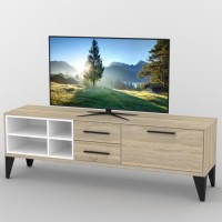 Тумба під телевізор Тиса Мебель ТВ-378 Дуб сонома Білий 60x44x180 см Тумба під телевізор Тиса Мебель ТВ-378 Дуб сонома Білий 60x44x180 см