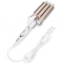 Потрійна плойка Kemei JFQ-KM-1010 White/Gold (1756374681)