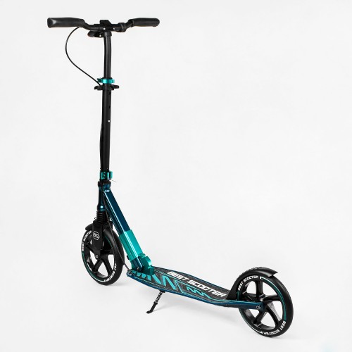 Двоколісний складаний самокат Best Scooter 100 кг Black and turquoise (113199) Двоколісний складаний самокат Best Scooter 100 кг Black and turquoise (113199)