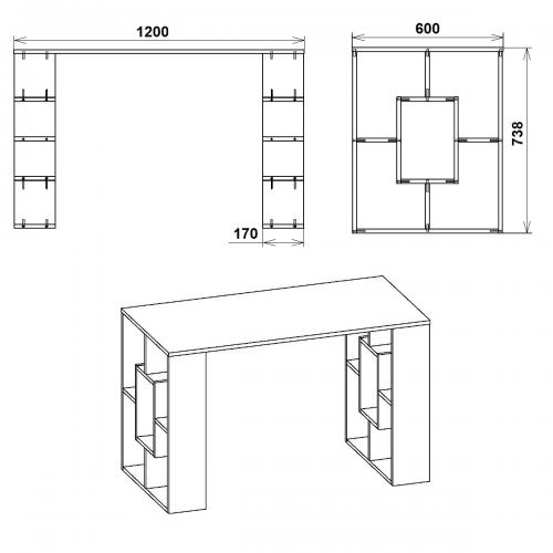 Стіл письмовий Студент-3 Компанит Вільха (kom1-223) Стіл письмовий Студент-3 Компанит Вільха (kom1-223)