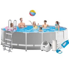 Каркасний басейн Intex 26726-6, 457 x 122 см (4 г/год, 3785 л/год, тент, підстилка, драбина, набір для догляду)
