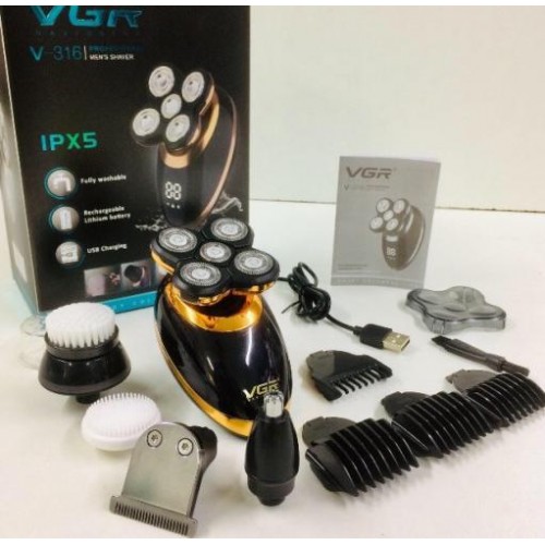 Електробритва акумуляторна VGR IPX5 V316 Чорна (301040) Електробритва акумуляторна VGR IPX5 V316 Чорна (301040)