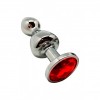 Металева анальна пробка Wooomy Lollypop Double Ball Metal Plug Red L діаметр 3,5 см, довжина 10,5 см в інтернет супермаркеті PbayMarket!