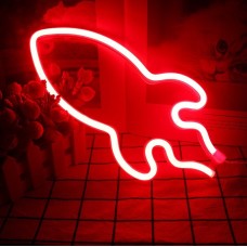 Настінний неоновий світильник нічник Ракета червона Angel