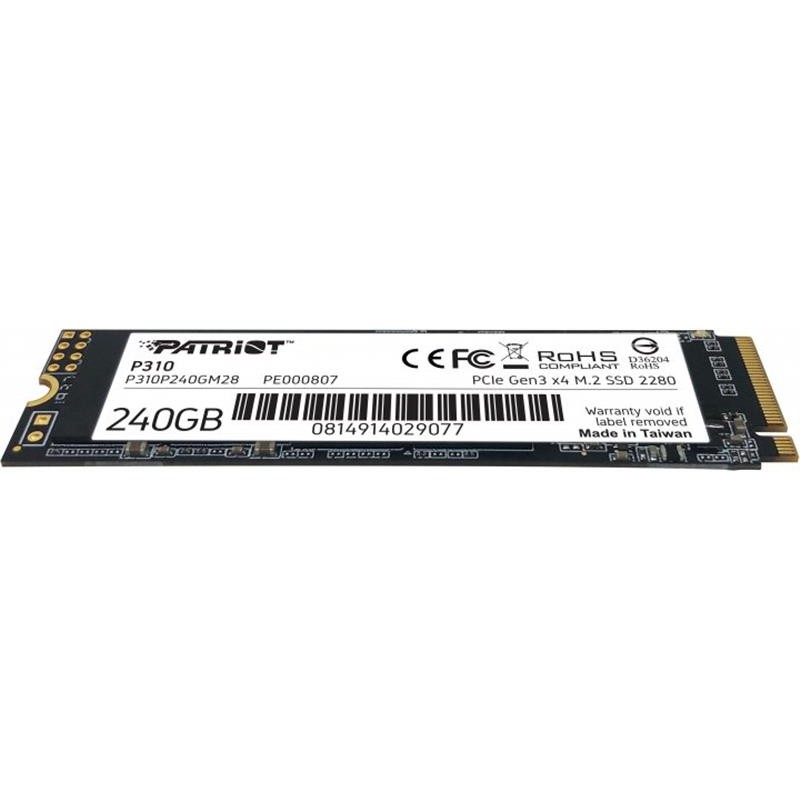 Накопичувач SSD 240GB Patriot P310 M.2 2280 PCIe NVMe 3.0 x4 TLC (P310P240GM28)