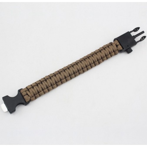 Браслет IP Paracord Flint-Fire + compass brown