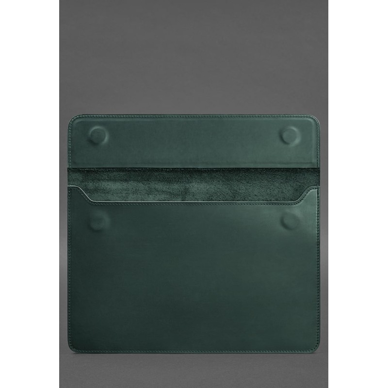 Шкіряний чохол-конверт на магнітах для MacBook 15 дюйм Зелений Crazy Horse BlankNote