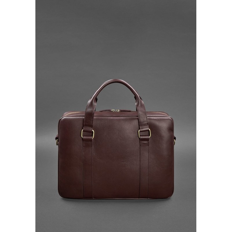 Шкіряна сумка для ноутбука і документів бордова BlankNote