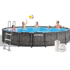 Каркасний басейн Intex 26744, 549 x 122 см (5 678 л/год, драбина, тент, підстилка)