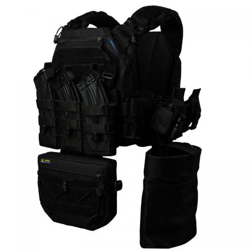 Плитоноска тактична зі швидким скиданням з підсумками No Brand Warmor Gen.3 Pro Max One Size Чорний (2396522337) Плитоноска тактична зі швидким скиданням з підсумками No Brand Warmor Gen.3 Pro Max One Size Чорний (2396522337)
