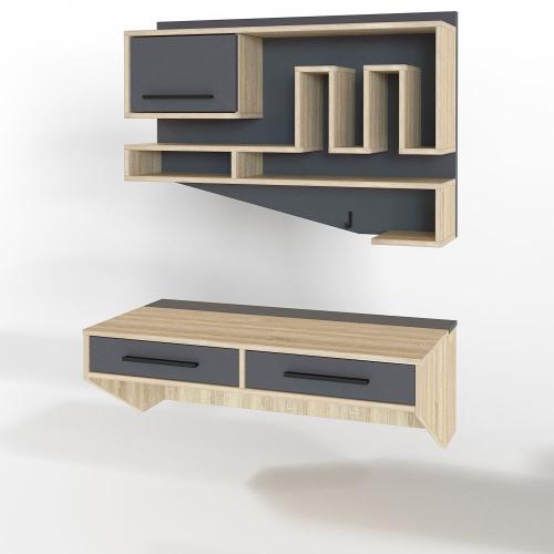 Комп'ютерний стіл Тиса Мебель Тіса Стиль-10 Сонома Графіт 340x500x1000 мм Комп'ютерний стіл Тиса Мебель Тіса Стиль-10 Сонома Графіт 340x500x1000 мм